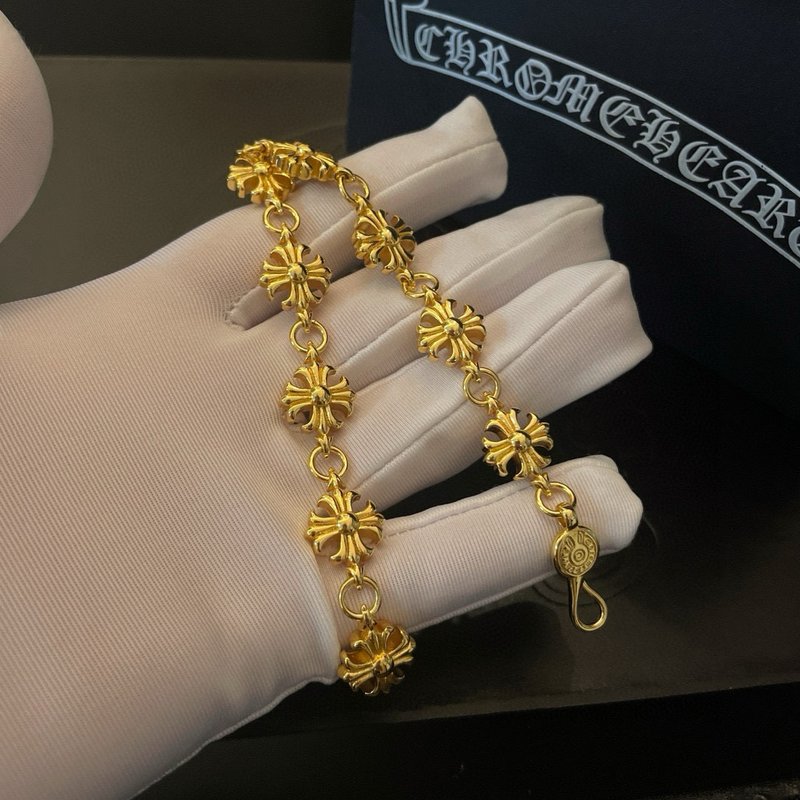Chrome Hearts 금색 복고 십자가 팔찌 001-263169