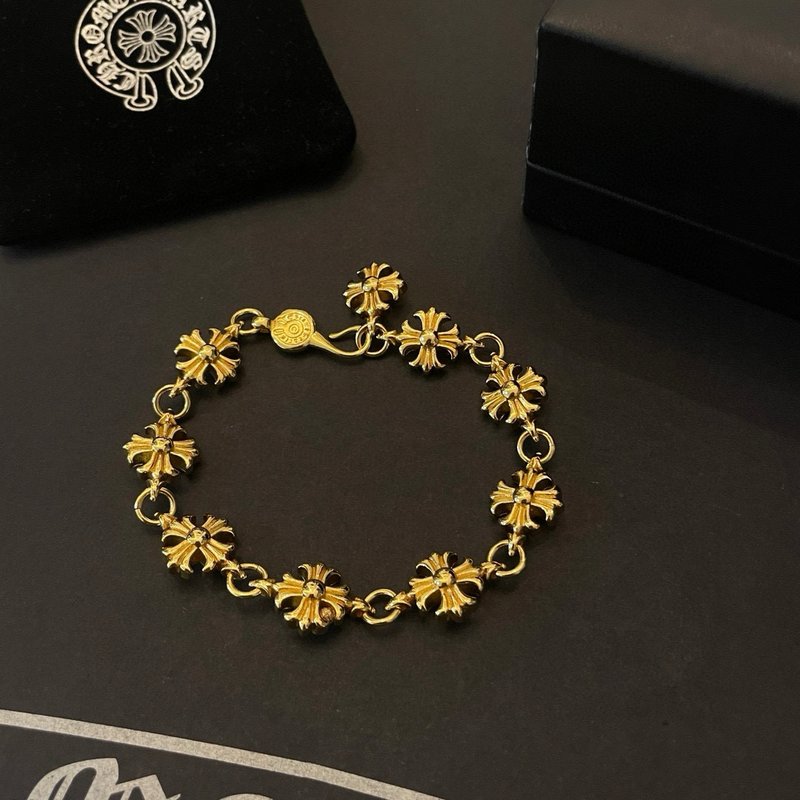 Chrome Hearts 금색 복고 십자가 팔찌 001-263169