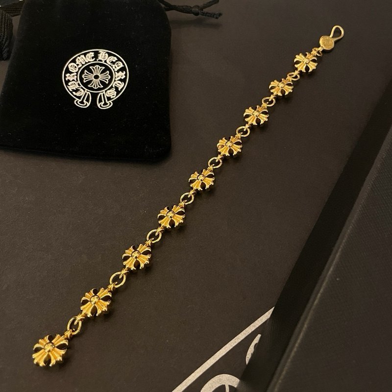 Chrome Hearts 금색 복고 십자가 팔찌 001-263169
