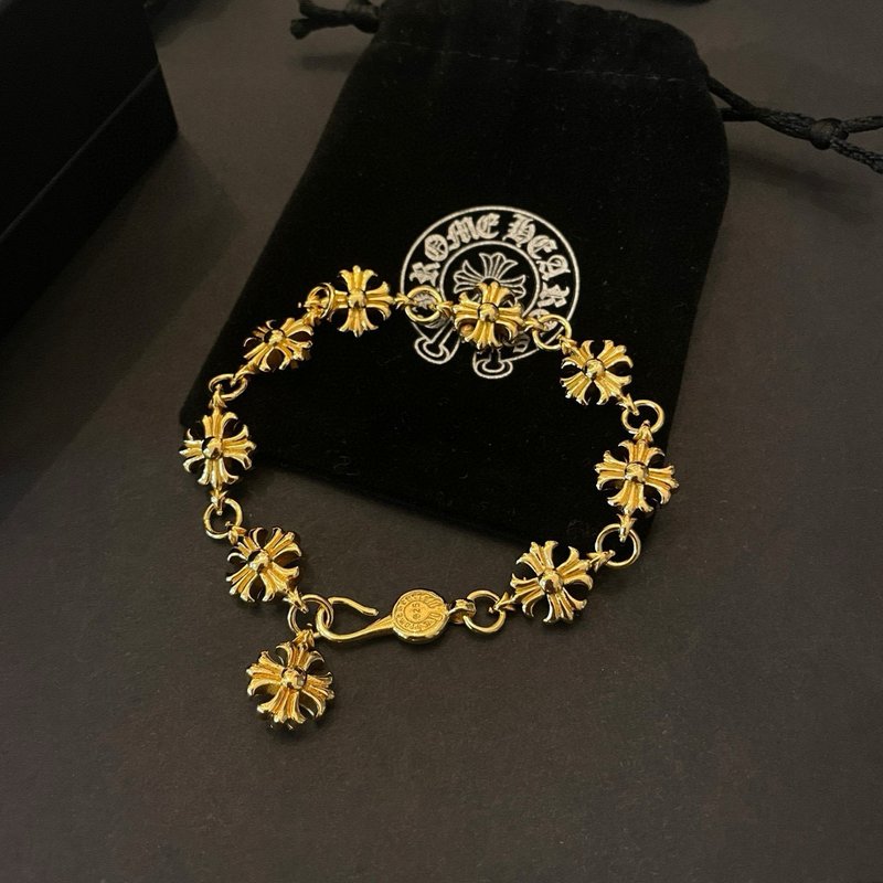 Chrome Hearts 금색 복고 십자가 팔찌 001-263169