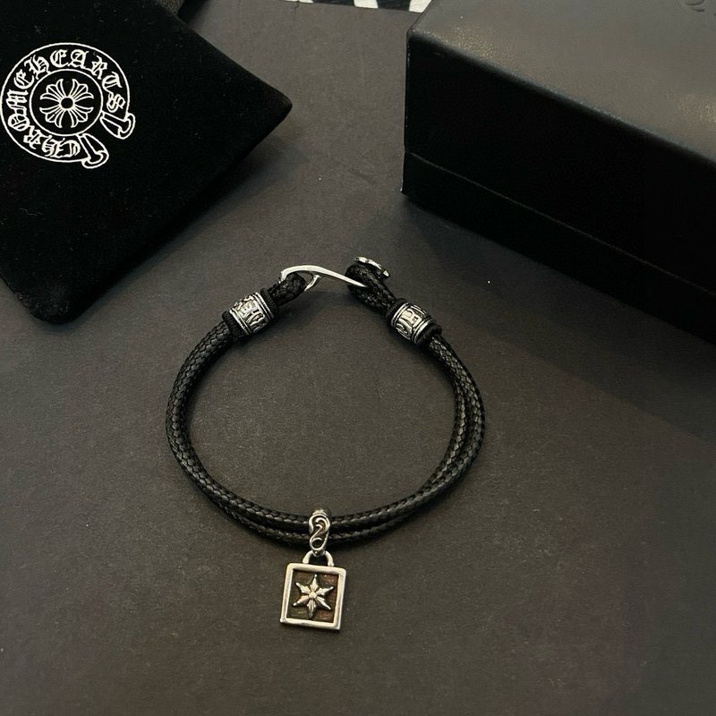 크롬하츠 빈티지 멀티 엘리먼트 스퀘어 펜던트 별꽃 팔찌 001-263173