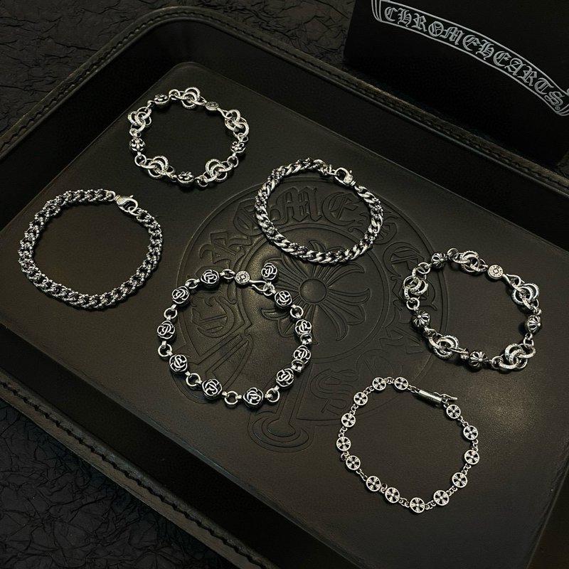 Chrome Hearts 빈티지 쿠바 체인 팔찌 실버 001-263243