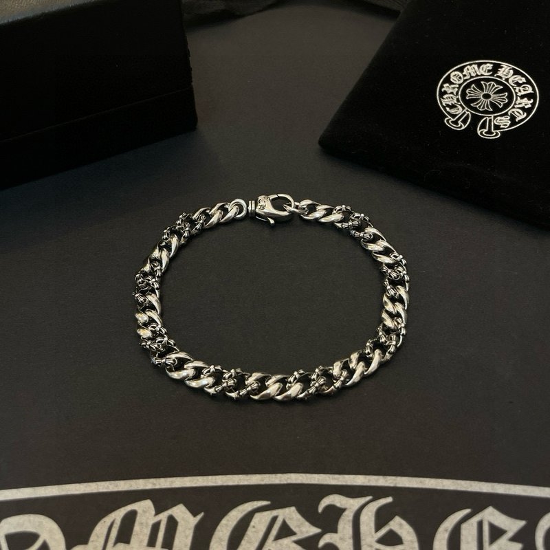 Chrome Hearts 빈티지 쿠바 체인 팔찌 실버 001-263243