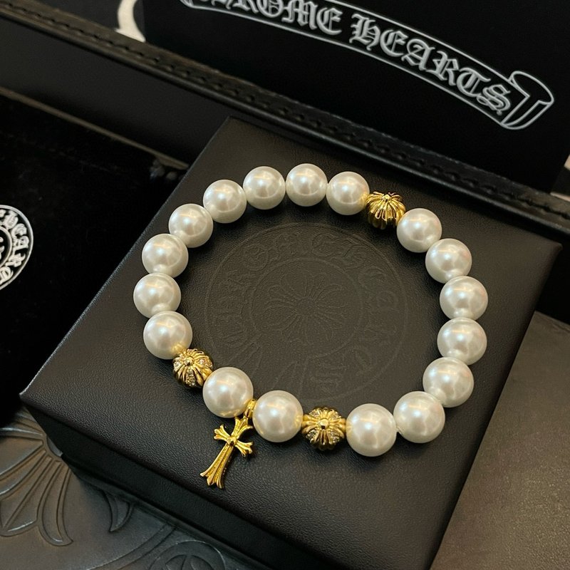 Chrome Hearts 복고 진주 십자가 팔찌 001-263285