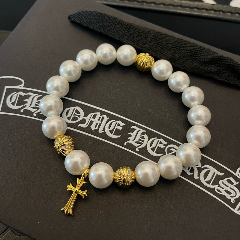 Chrome Hearts 복고 진주 십자가 팔찌 001-263285