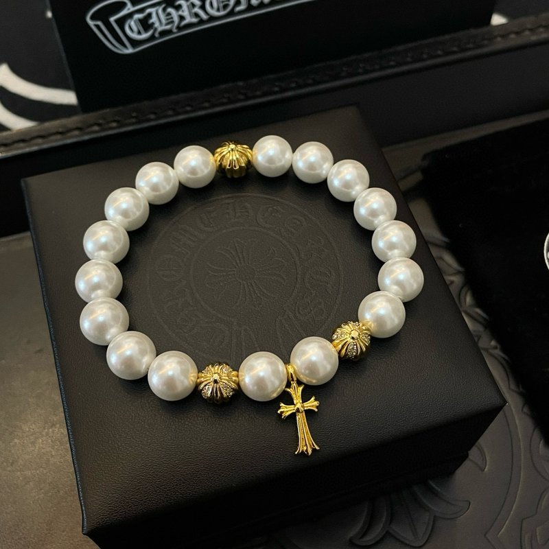 Chrome Hearts 복고 진주 십자가 팔찌 001-263285
