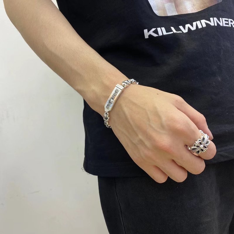 크롬하츠 실버 롤링스톤 혀 체인 브레이슬릿 001-263291