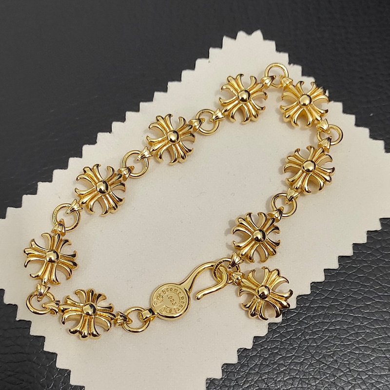 크로스하트 골드 대형 십자가 팔찌 001-263443