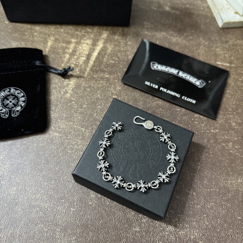 Chrome Hearts 블랙 그레이 팔찌 목걸이 001-263486