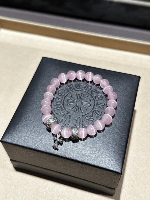 크롬하트 분홍색 캣츠아이 팔찌 001-263492