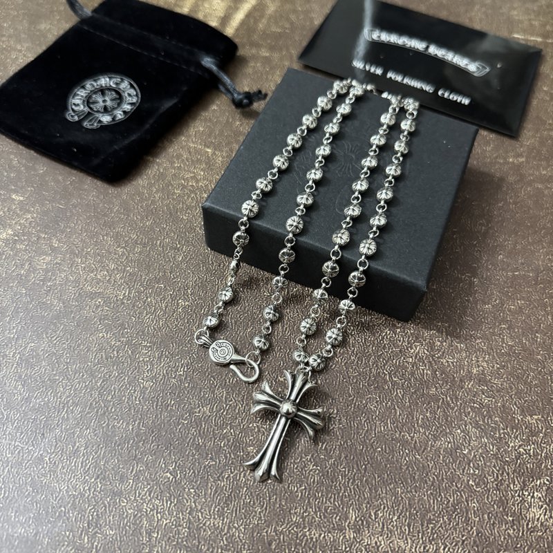 크롬 하츠 블랙 실버 팔찌 목걸이 001-263495
