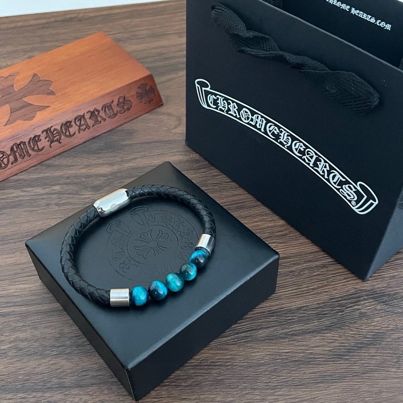 크롬하츠 레트로 비즈 가죽 팔찌 001-263550