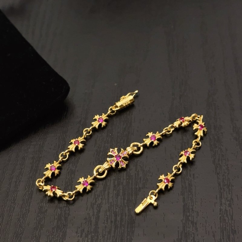 크롬하츠 골드 핑크다이아 십자가 팔찌 001-263576