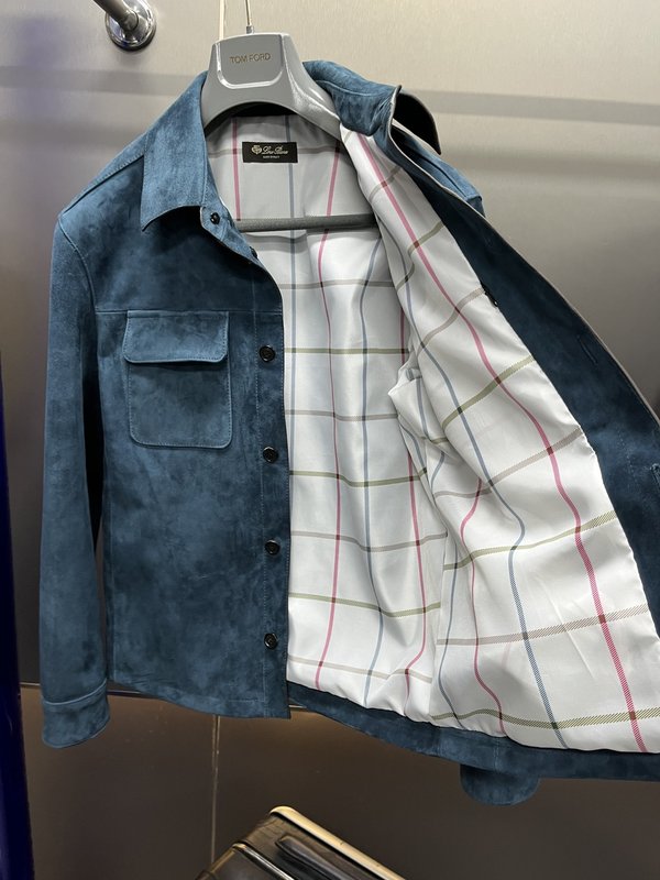 Loro Piana 턴다운 칼라 가죽 자켓 001-263580