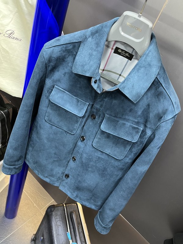 Loro Piana 턴다운 칼라 가죽 자켓 001-263580