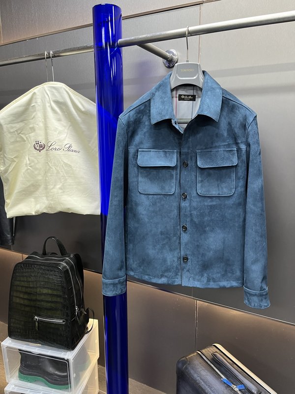 Loro Piana 턴다운 칼라 가죽 자켓 001-263580