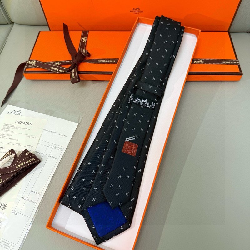 에르메스 실크 프린트 넥타이 001-264176