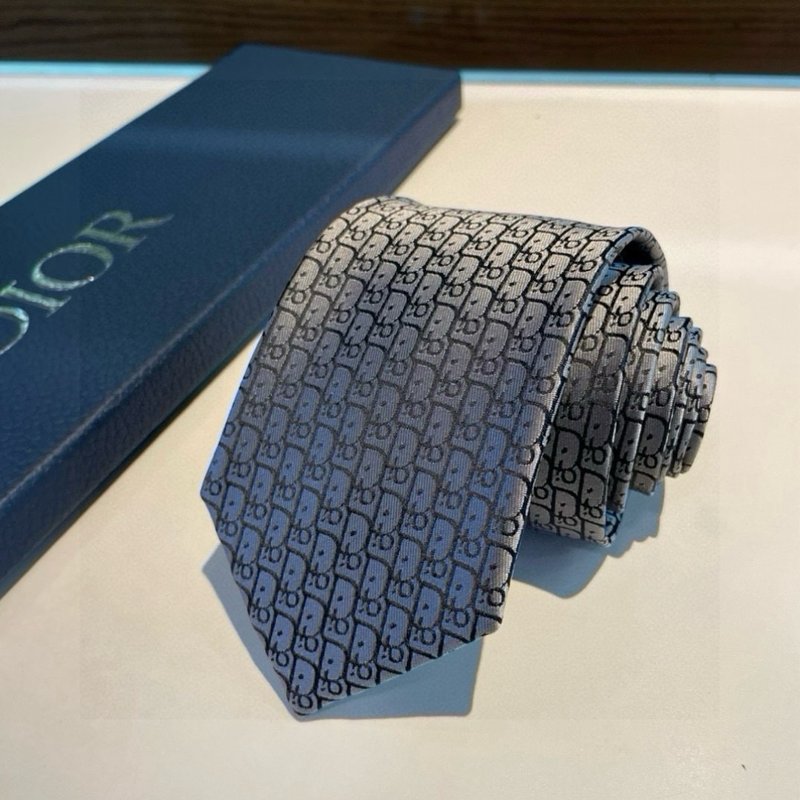 디올 남성 실크 격자 무늬 넥타이 001-265484