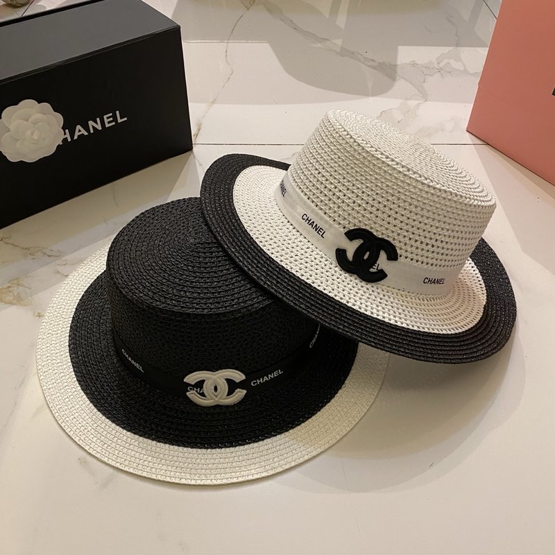 샤넬 클래식 흑백 플랫 캡 001-265994