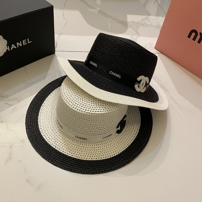 샤넬 클래식 흑백 플랫 캡 001-265994