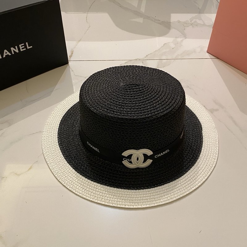 샤넬 클래식 흑백 플랫 캡 001-265994