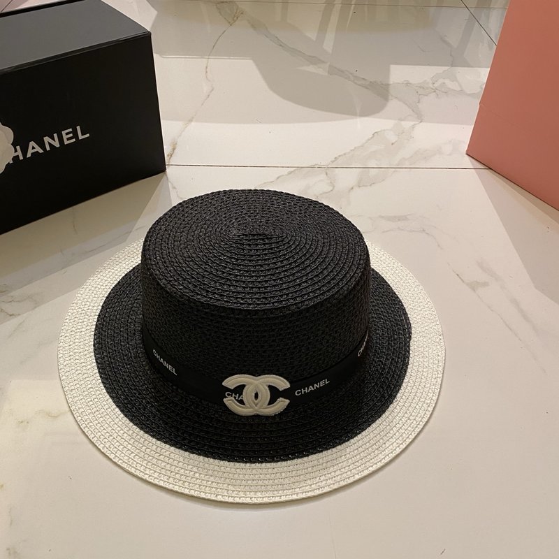 샤넬 클래식 흑백 플랫 캡 001-265994