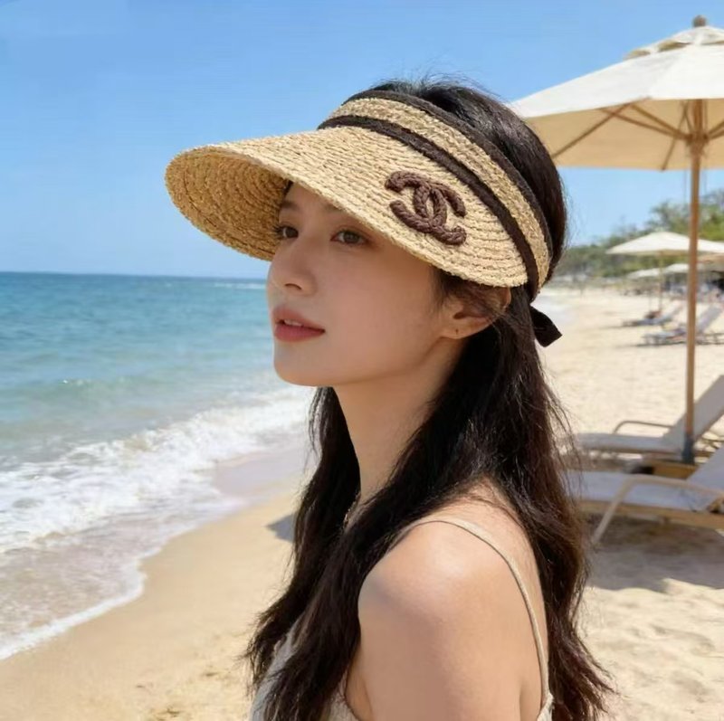 샤넬 신상 라피아 밀짚 선캡 001-266027