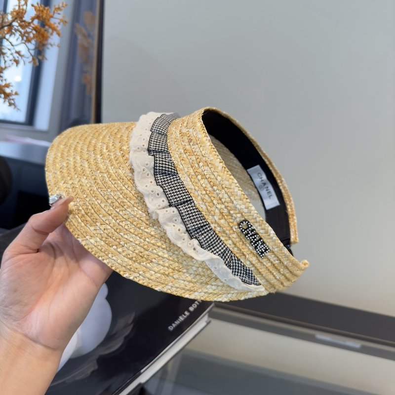 샤넬 밀짚 오픈 탑 선캡 001-266033