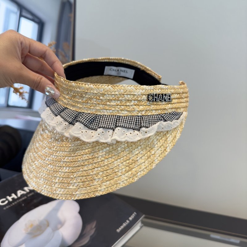 샤넬 밀짚 오픈 탑 선캡 001-266033