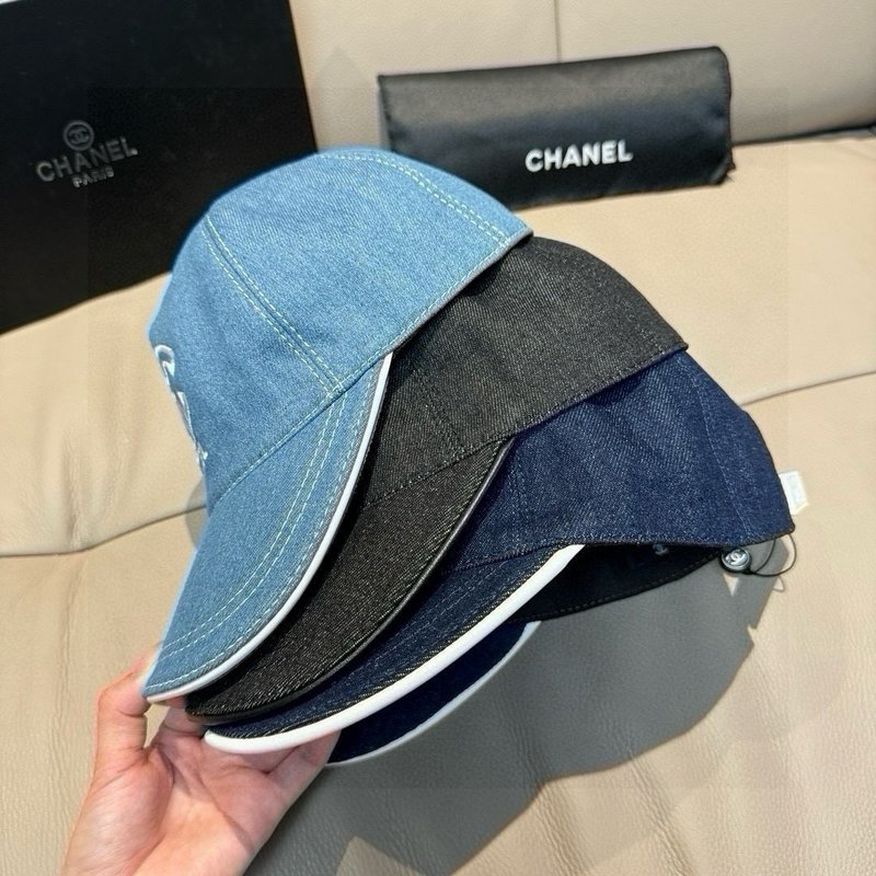 샤넬 데님 더블 C 자수 야구모자 001-266043