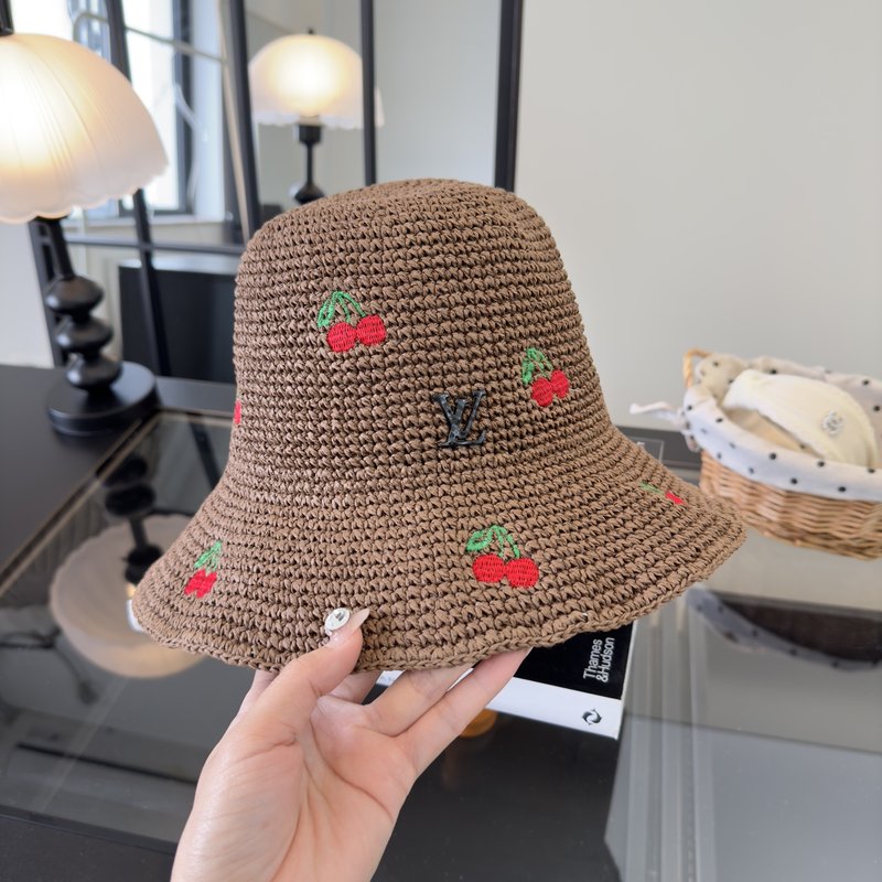 LV  수제 접이식 밀짚모자 001-266307