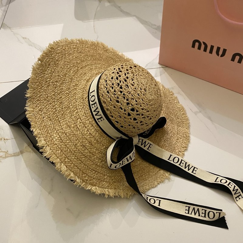 라피아 챙 넓은 모자 001-266358