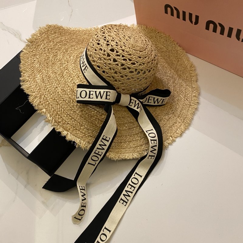 라피아 챙 넓은 모자 001-266358