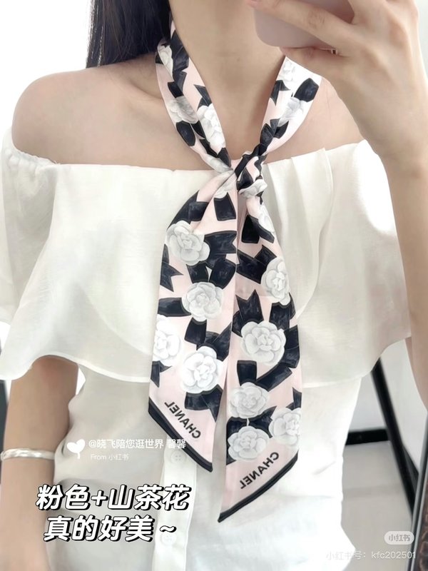 샤넬 카멜리아 트윌리 헤어밴드 001-266544
