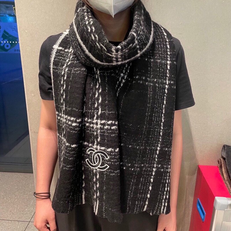 샤넬 체크 머플러 숄 001-266564