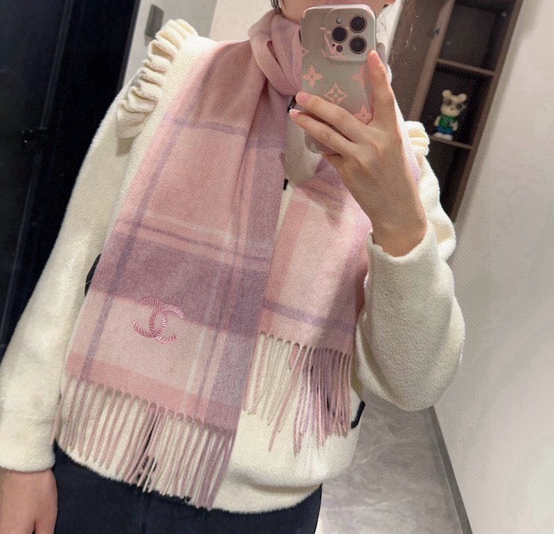샤넬 캐시미어 물결무늬 스카프 001-266570