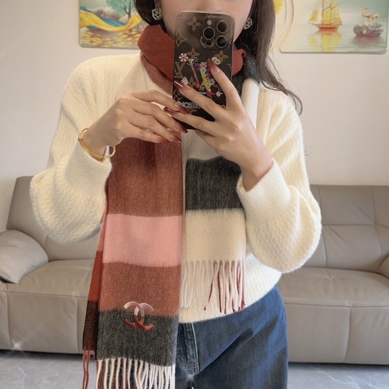 샤넬 양모 캐시미어 스카프 001-266583