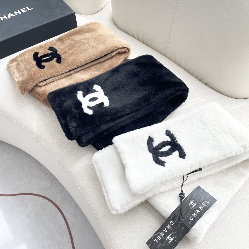 샤넬 퍼 앤 캐시미어 머플러 숄 001-266603