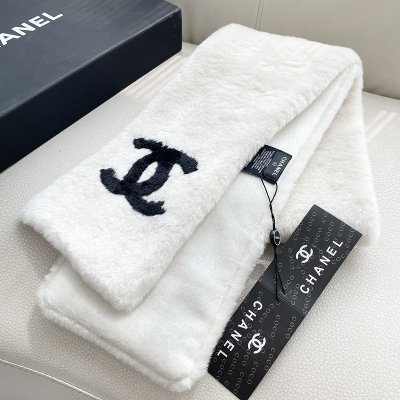샤넬 퍼 앤 캐시미어 머플러 숄 001-266603