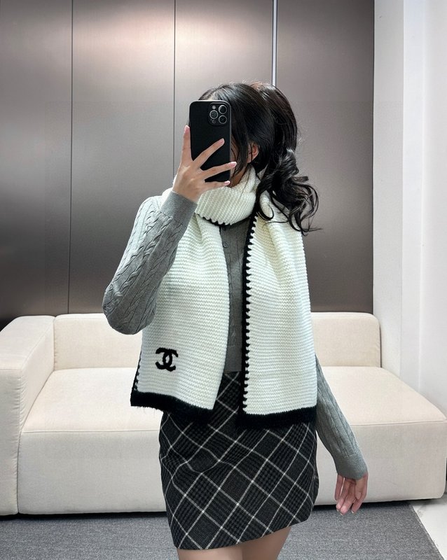 샤넬 순캐시미어 자수 스카프 숄 001-266606