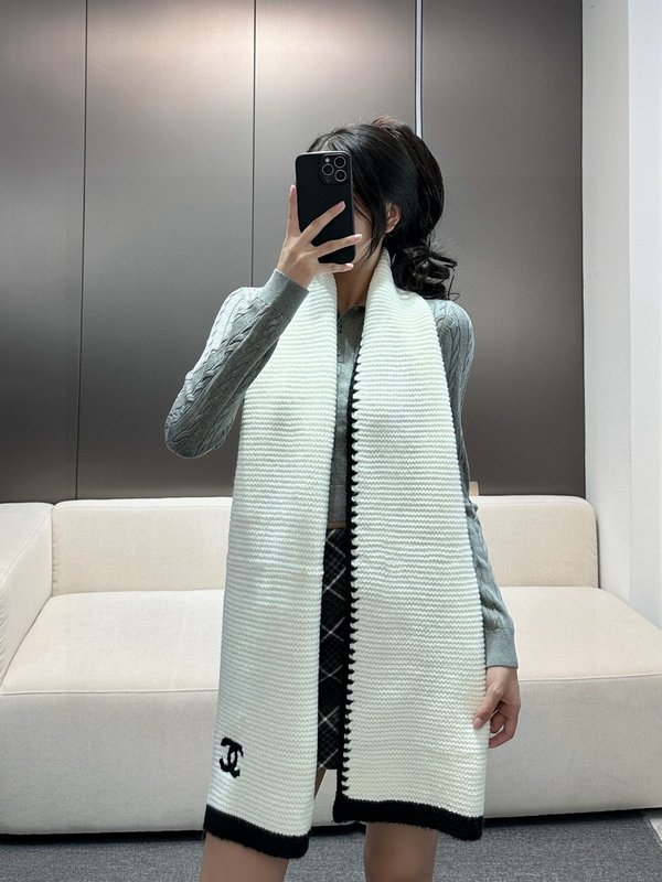 샤넬 순캐시미어 자수 스카프 숄 001-266606