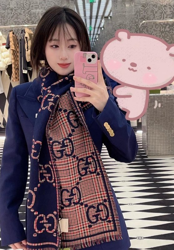 GUCCI 스타일 레터링 울 스카프 001-266776