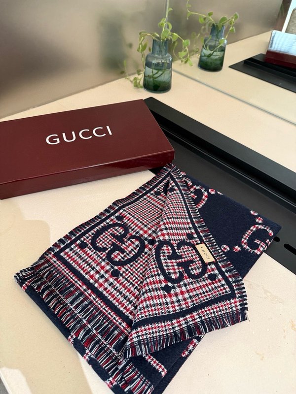 GUCCI 스타일 레터링 울 스카프 001-266776