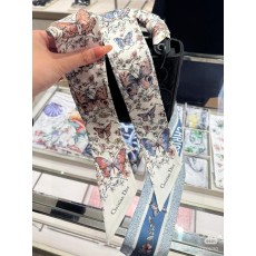 디올 Mitzah 스카프 화이트 블루 001-266878