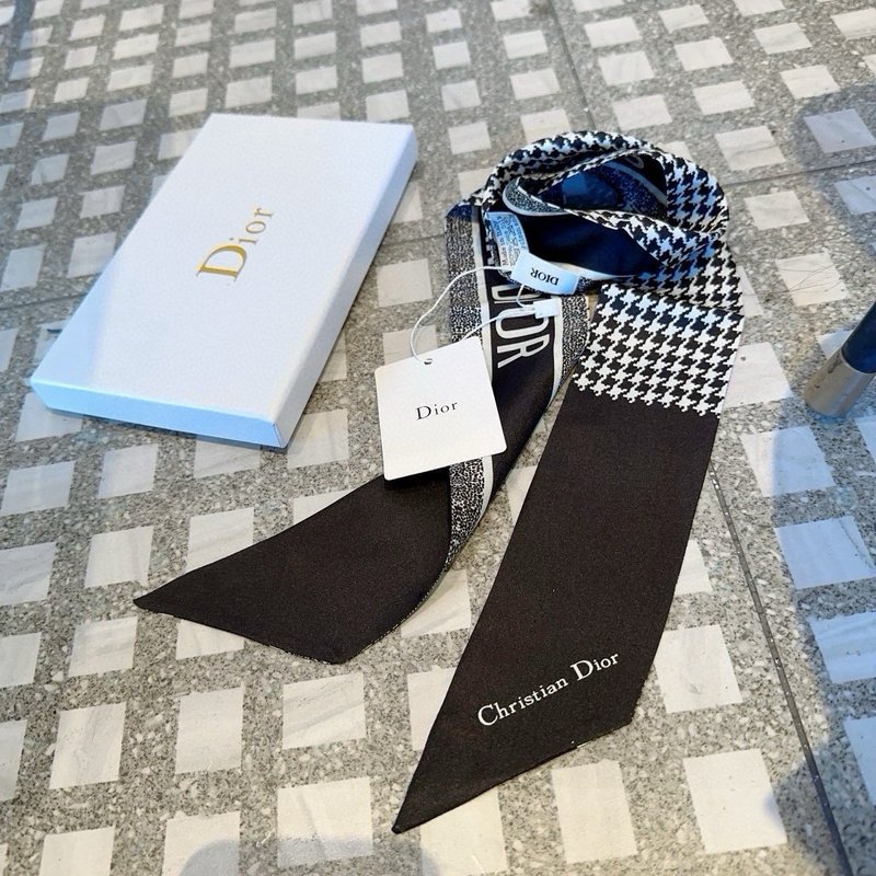 디올 블랙 체크 스카프 001-266916