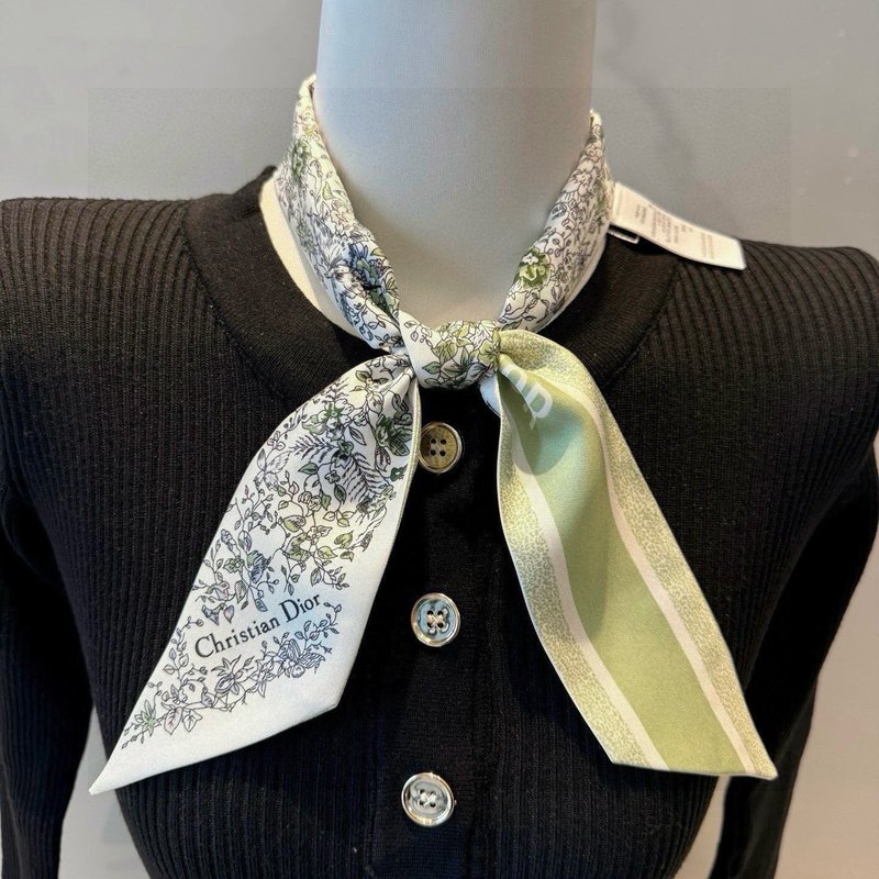 Christian Dior 로고 자카드 리본 스카프 001-266925