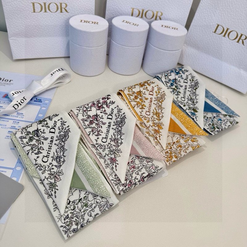 Christian Dior 로고 자카드 리본 스카프 001-266925
