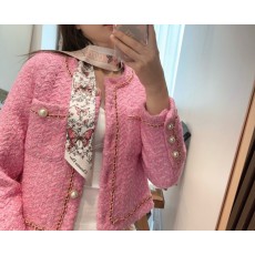 디올 미짜 스카프 화이트 블루 파피용 주이 프린트 001-266961
