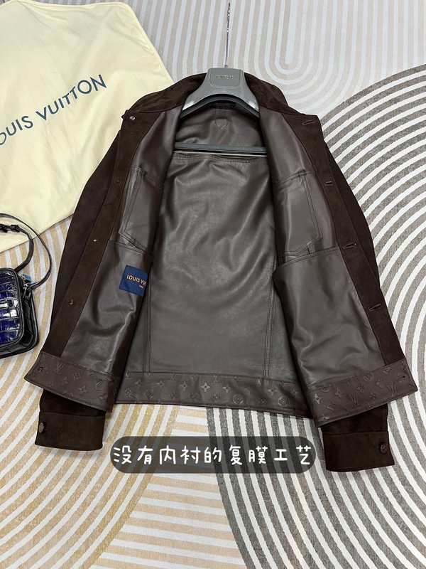 LV 스웨이드 카라 가죽 자켓 001-267991