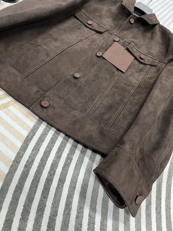 LV 스웨이드 카라 가죽 자켓 001-267991